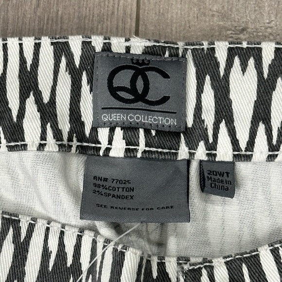 Women's Queen Collection 20 Tall Long 2XL Jeans Denim Pants Black White Stretch - Picture 9 of 10